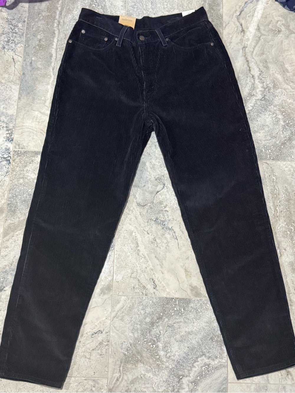 Levi's Black Corduroy High-Waisted Mom Jeans